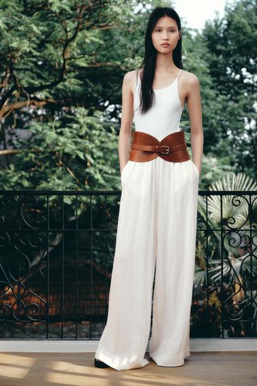 ZW COLLECTION PALAZZO TROUSERS - Oyster-white by Zara