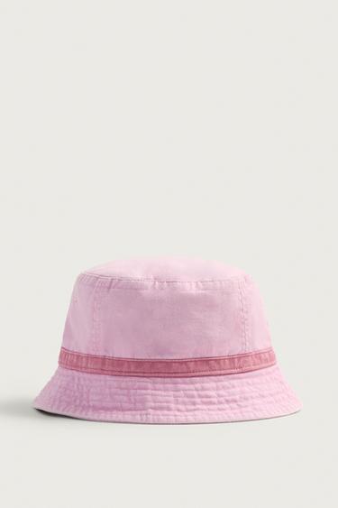 WASHED BUCKET HAT - Pink by Zara