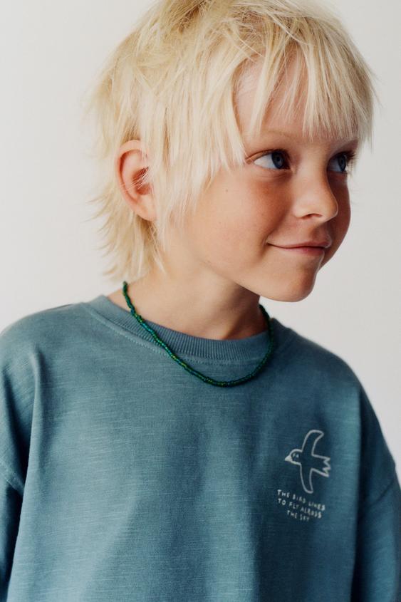 EMBROIDERED TURTLE T-SHIRT - Light petrol blue by Zara - Image 0