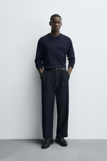 100% WOOL SWEATER - Navy blue by Zara - Image 0