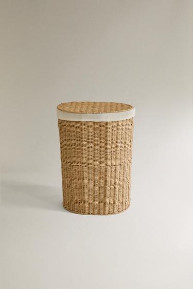 FABRIC-LINED LAUNDRY BASKET - Light beige by Zara - Image 0