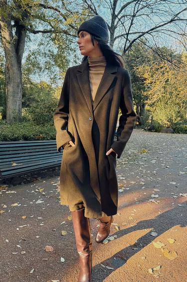 SOFT BASIC COAT - brown vigore by Zara