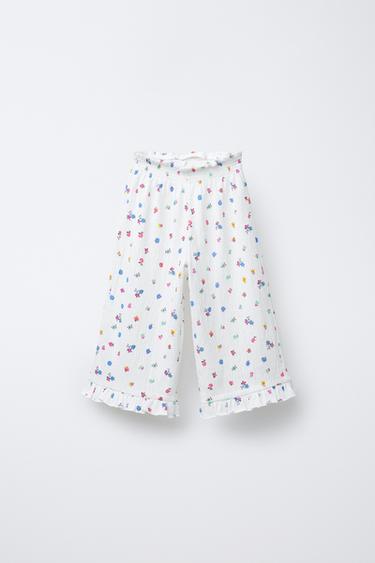 FLORAL TEXTURED CULOTTES - Ecru by Zara