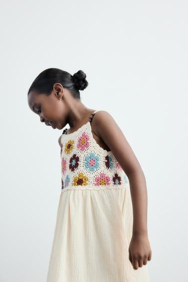 CROCHET KNIT AND BEADED DRESS - Multicoloured by Zara