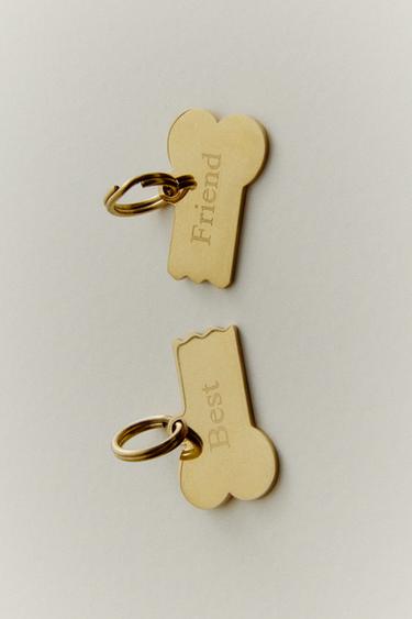 "BEST" “FRIEND” BONE PET CHARM - Gold by Zara