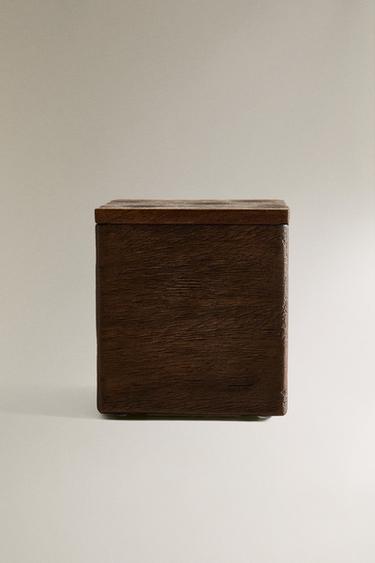 SMALL WOODEN BOX WITH LID - Dark brown by Zara