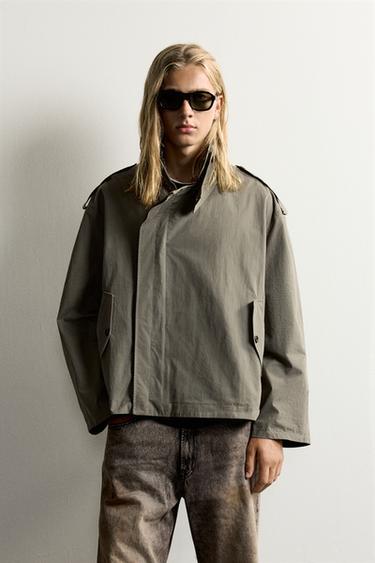 CROPPED TECHNICAL TRENCH COAT - Grey by Zara