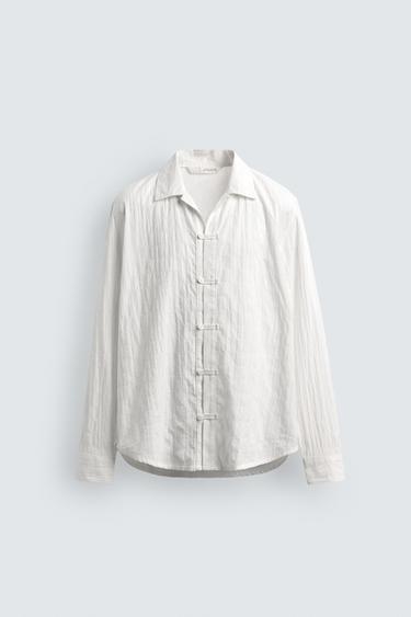 RELAXED FIT CREASED-EFFECT SHIRT - White by Zara
