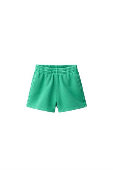 PLAIN PIQUÉ BERMUDA SHORTS - Green by Zara