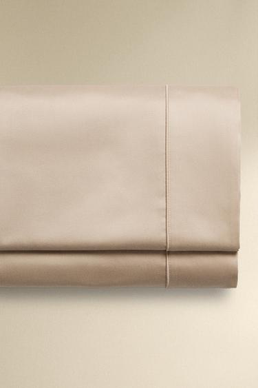 SATEEN FLAT SHEET (500 THREAD COUNT) - Taupe grey by Zara
