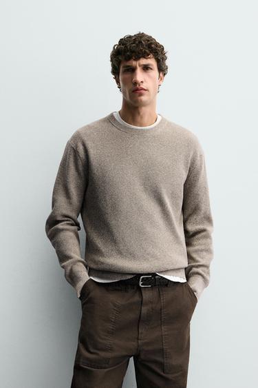 PURL KNIT SWEATER - Mink marl by Zara