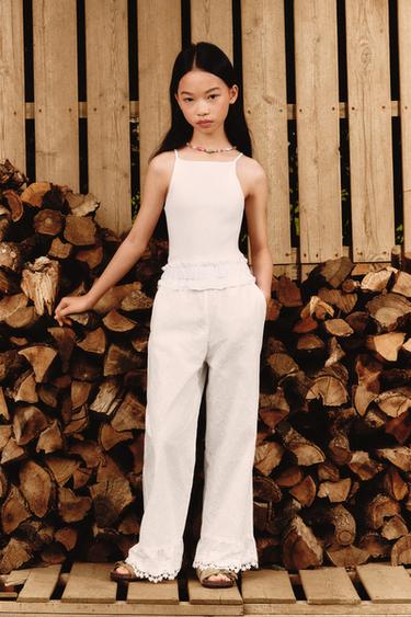 RIBBED KNIT TOP - Oyster-white by Zara