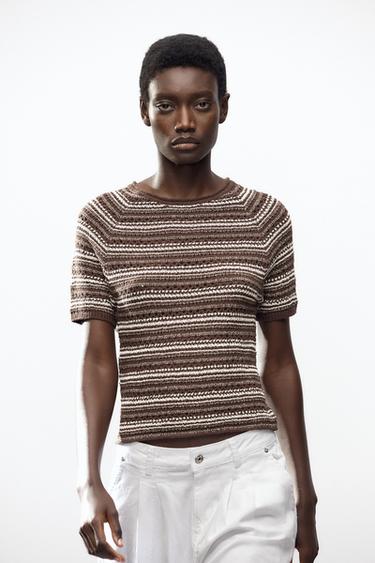 STRIPED KNIT TOP - Multicoloured by Zara