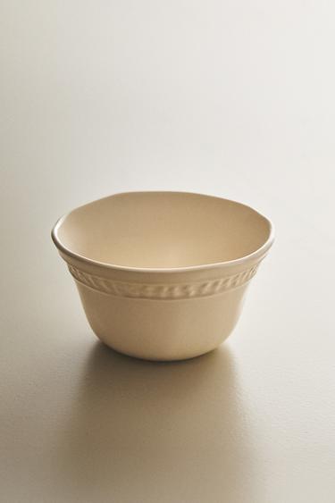 RAISED STONEWARE BOWL - Cream by Zara