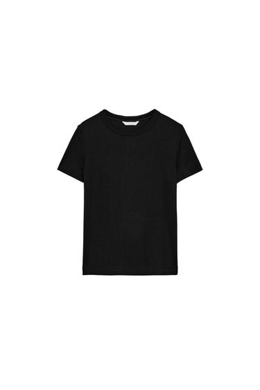 INTERLOCK SHORT SLEEVE T-SHIRT - Black by Zara