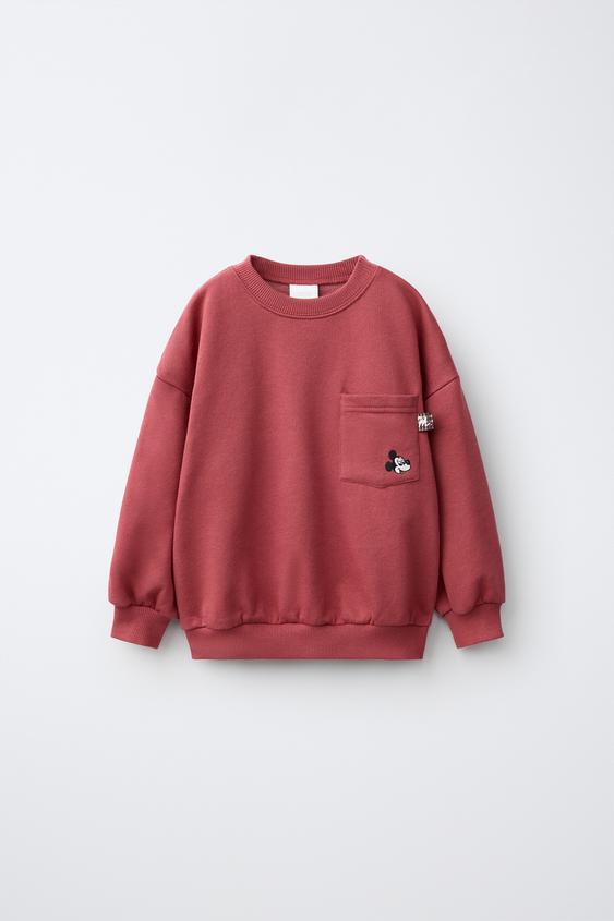 MICKEY MOUSE © DISNEY EMBROIDERED SWEATSHIRT - Burgundy by Zara - Image 0