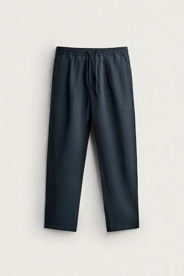 100% LYOCELL RELAXED FIT TROUSERS - Blue by Zara