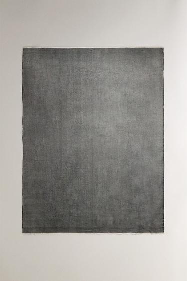 LIGHTWEIGHT BLANKET WITH FRINGING - Anthracite grey by Zara