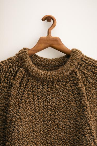 ZARA TIMELESS - CHUNKY KNIT JUMPER WITH WOOL AND ALPACA - Mid-camel by Zara