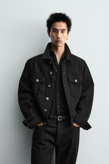 LIMITED EDITION CROPPED FIT DENIM JACKET - Black by Zara