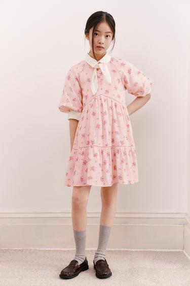 FLORAL LACE DRESS - Pastel pink by Zara