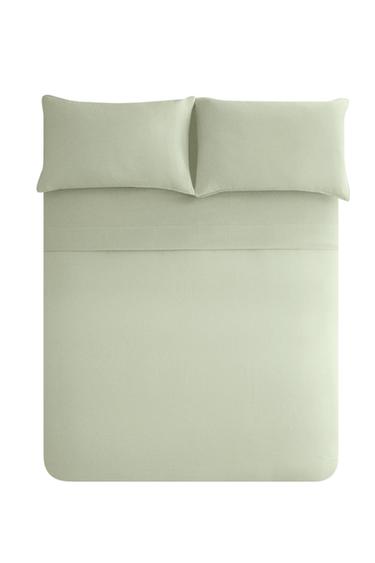 WASHED LINEN DUVET COVER (140 GSM) - Light green by Zara