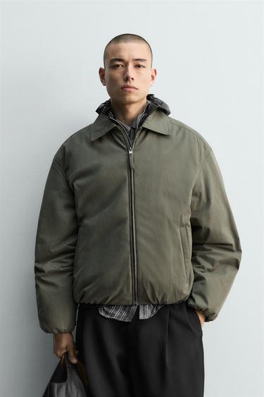 BOXY FIT TEXTURED JACKET - Green by Zara