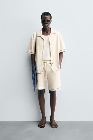 COMFORT STITCH BERMUDA SHORTS - Oyster-white by Zara - Image 0