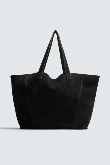 LEATHER TOTE BAG - Black by Zara