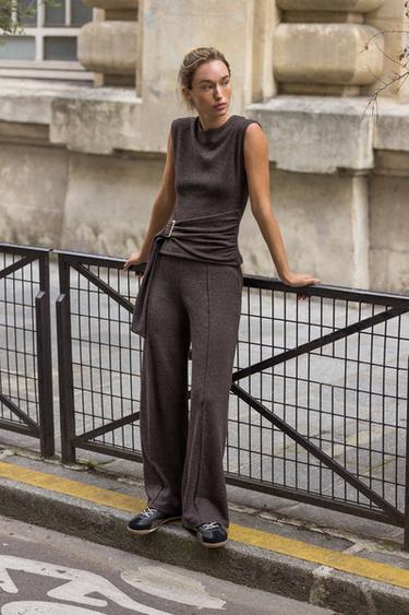 SOFT SEAM TROUSERS - brown vigore by Zara