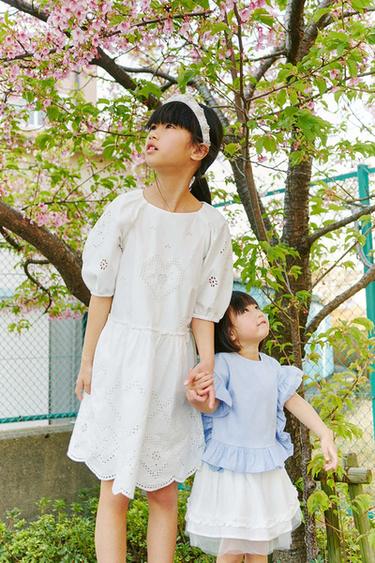 HEART EMBROIDERY DRESS - White / Pink by Zara