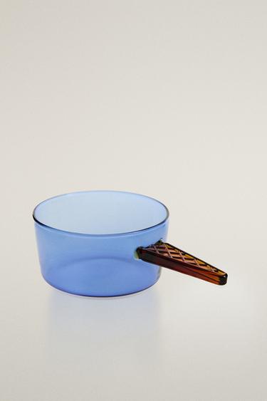 BOROSILICATE ICE CREAM BOWL WITH HANDLE - Blue by Zara