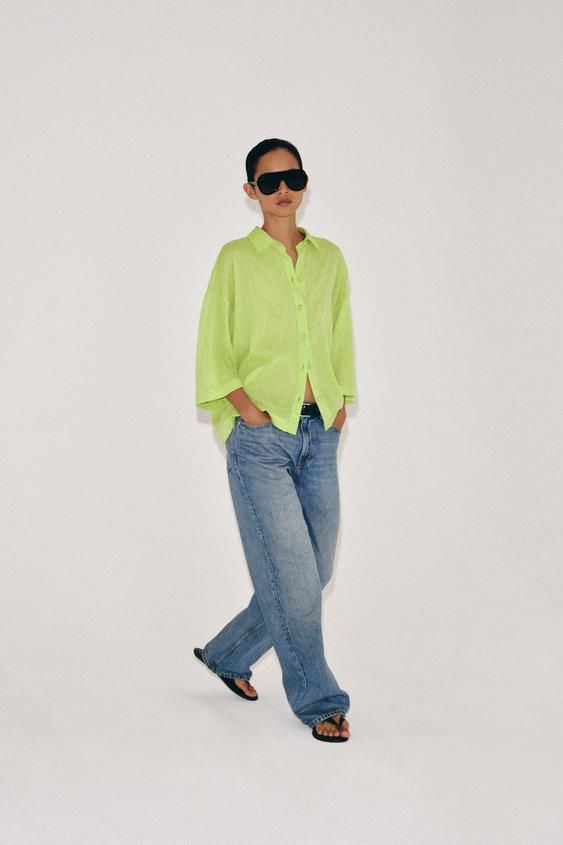 ZW COLLECTION SHORT SLEEVE SHIRT - Green by Zara - Image 0