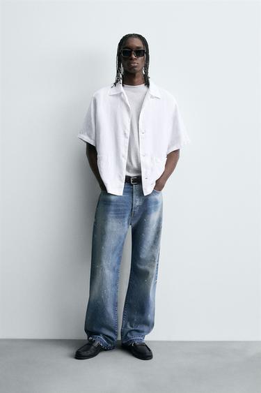 100% HEMP RELAXED FIT SHIRT - White by Zara - Image 0