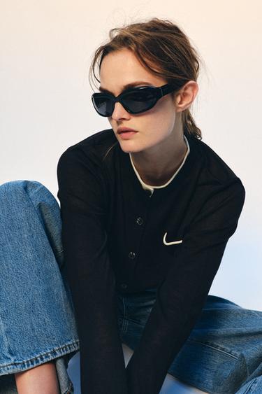 DOUBLE-LAYER KNIT JACKET - Black / White by Zara