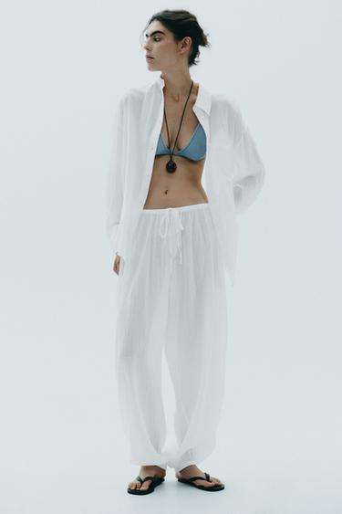 OVERSIZE GAUZE SHIRT - White by Zara