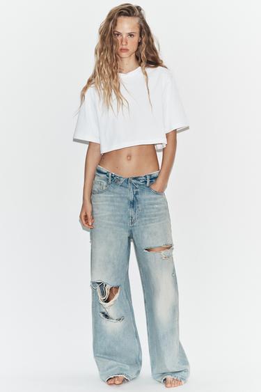 OVERSIZE CROP T-SHIRT - White by Zara
