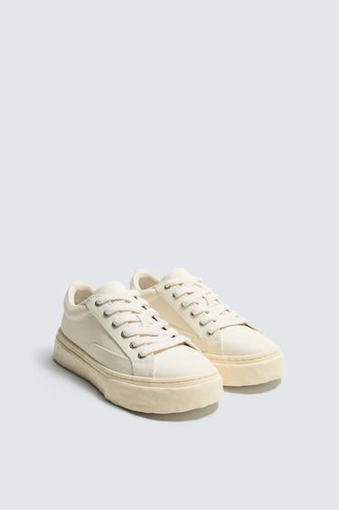 FABRIC CHUNKY TRAINERS - White by Zara