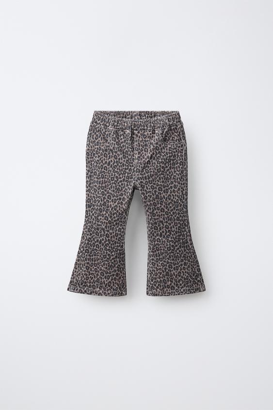 ANIMAL PRINT FLARED JEANS - Black by Zara - Image 0