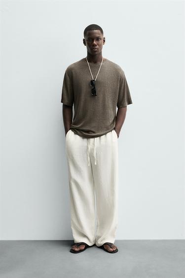 HEMP - VISCOSE T-SHIRT - Chocolate by Zara - Image 0