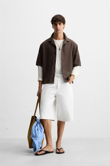 TEXTURED SHIRT - Brown by Zara - Image 0