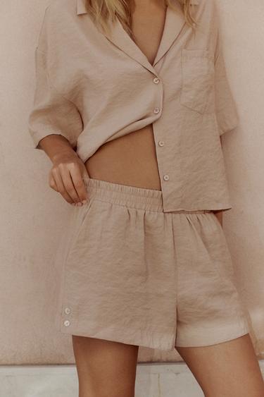 FLOWING MINI SHORTS - Stone by Zara