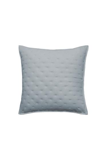 QUILTED CUSHION COVER WITH DOTS - Mid-blue by Zara