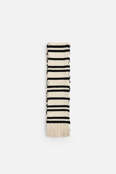 STRIPED KNIT SCARF - LIMITED EDITION - Ecru by Zara - Image 0