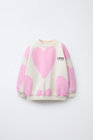 PRINTED SWEATSHIRT - Pink by Zara