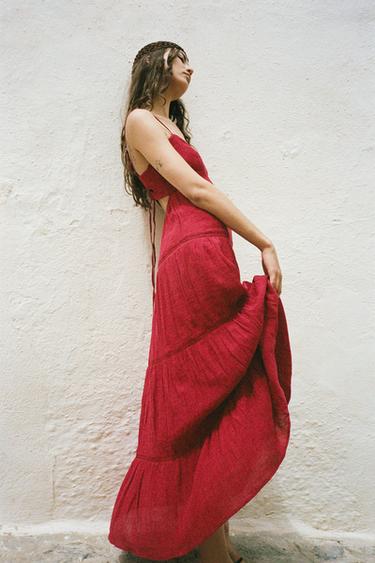 LONG STRAPPY DRESS - Raspberry by Zara