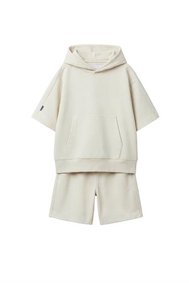 INTERLOCK HOODIE AND BERMUDA SHORTS SET - Mid-ecru by Zara