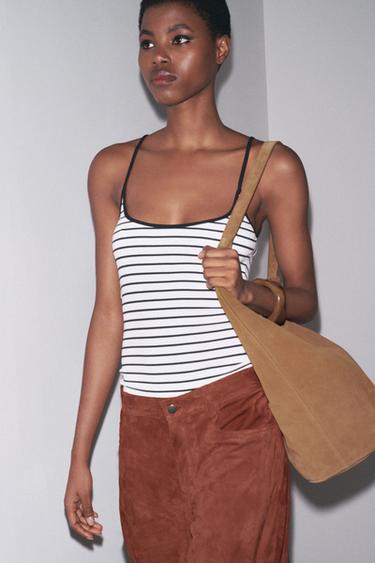 RIBBED VEST TOP - striped by Zara