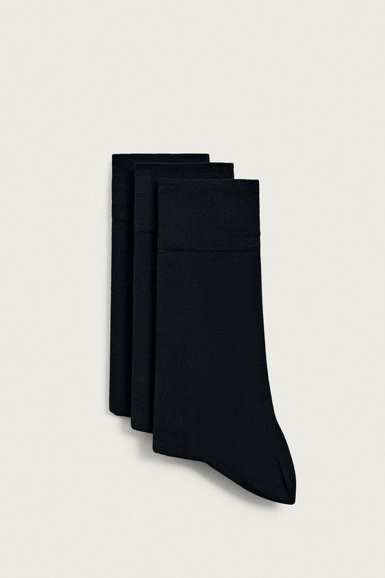 3-PACK OF MERCERISED COTTON BLEND SOCKS - Navy blue by Zara - Image 0