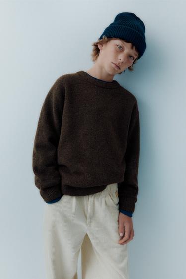 SOFT WOOL KNIT SWEATER - Brown by Zara